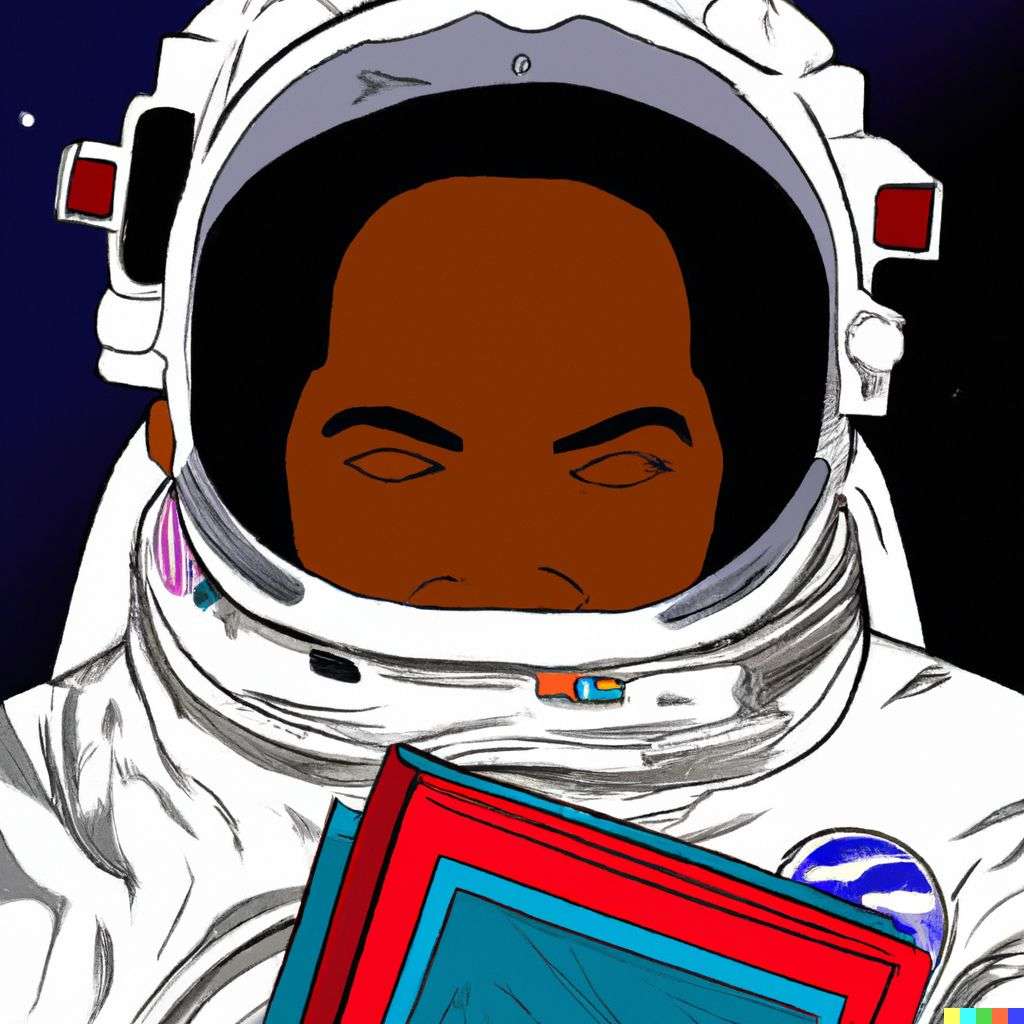 an astronaut, book cover art